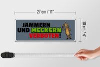 Holzschild Spruch 27x10cm Jammern und meckern verboten