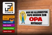 Holzschild Spruch 27x10cm zum Opa befördert