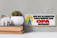 Holzschild Spruch 27x10cm zum Opa befördert