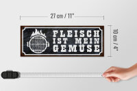Holzschild Spruch 27x10cm Grill Fleisch ist mein Gemüse