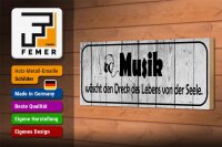 Holzschild Spruch 27x10cm Musik wäscht Dreck des Lebens