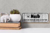 Holzschild Spruch 27x10cm Musik wäscht Dreck des Lebens