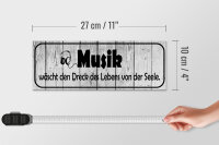 Holzschild Spruch 27x10cm Musik wäscht Dreck des Lebens