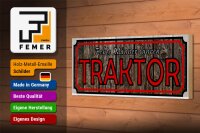 Holzschild Spruch 27x10cm echte Männer fahren Traktor Holzoptik