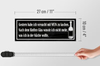 Holzschild Spruch 27x10cm habe versucht mit Wein zu kochen