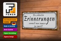 Holzschild Spruch 27x10cm schönste Erinnerungen sammelt man zu zweit