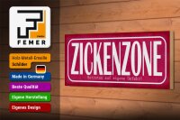Holzschild Spruch 27x10cm Zickenzone eigene Gefahr