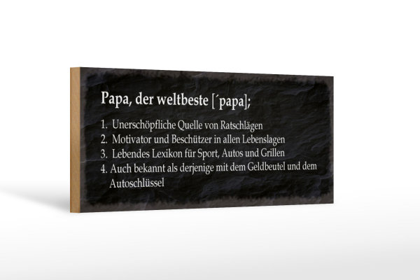 Holzschild Spruch 27x10cm Papa der weltbeste Beschützer