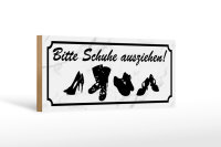 Holzschild Spruch 27x10cm bitte Schuhe ausziehen