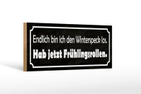 Holzschild Spruch 27x10cm endlich bin den Winterspeck los