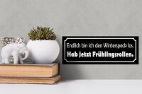 Holzschild Spruch 27x10cm endlich bin den Winterspeck los