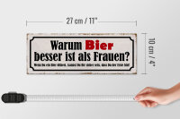 Holzschild Spruch 27x10cm warum Bier besser ist als Frauen