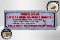Holzschild Spruch 27x10cm dieses Haus Heim unseres Hundes