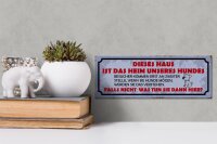 Holzschild Spruch 27x10cm dieses Haus Heim unseres Hundes