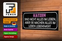 Holzschild Spruch 27x10cm Katzen nicht alles im Leben aber