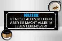 Holzschild Spruch 27x10cm Musik nicht alles im Leben aber