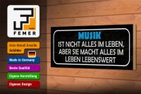 Holzschild Spruch 27x10cm Musik nicht alles im Leben aber