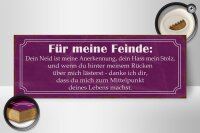 Holzschild Spruch 27x10cm für meine Feinde dein Neid ist