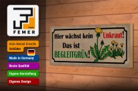 Holzschild Spruch 27x10cm hier wächst kein Unkraut das ist
