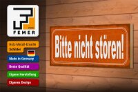 Holzschild Hinweis 27x10cm Bitte nicht stören oranges Schild