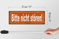 Holzschild Hinweis 27x10cm Bitte nicht stören oranges Schild