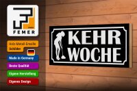 Holzschild Hinweis 27x10cm Kehrwoche Putzfrau