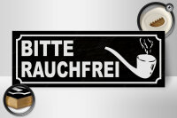 Holzschild Hinweis 27x10cm Bitte rauchfrei