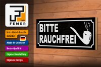 Holzschild Hinweis 27x10cm Bitte rauchfrei