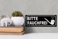 Holzschild Hinweis 27x10cm Bitte rauchfrei
