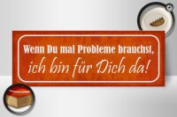 Holzschild Spruch 27x10cm wenn du Probleme brauchst bin da