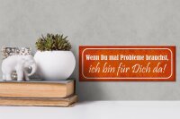 Holzschild Spruch 27x10cm wenn du Probleme brauchst bin da