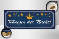 Holzschild Spruch 27x10cm Königin der Nacht Sterne Krone