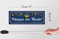 Holzschild Spruch 27x10cm Königin der Nacht Sterne Krone