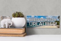 Holzschild Spruch 27x10cm Berufswunsch Urlauber Meer