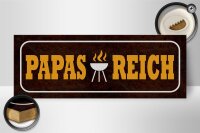 Holzschild Spruch 27x10cm Papas Reich Grill
