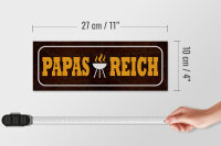 Holzschild Spruch 27x10cm Papas Reich Grill