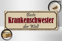 Holzschild Spruch 27x10cm beste Krankenschwester der Welt
