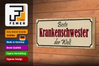 Holzschild Spruch 27x10cm beste Krankenschwester der Welt