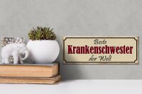 Holzschild Spruch 27x10cm beste Krankenschwester der Welt