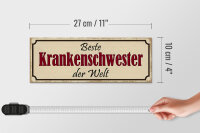 Holzschild Spruch 27x10cm beste Krankenschwester der Welt