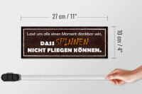 Holzschild Spruch 27x10cm spinnen nicht fliegen können