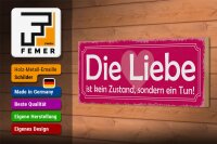 Holzschild Spruch 27x10cm Liebe kein Zustand sondern Tun