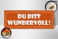 Holzschild Spruch 27x10cm Du bist wundervoll
