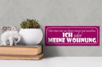 Holzschild Spruch 27x10cm ich oder meine Wohnung gut