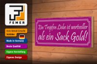 Holzschild Spruch 27x10cm ein Tropfen Liebe wertvoller als