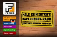 Holzschild Spruch 27x10cm kein Zutritt Papas Hobby Raum