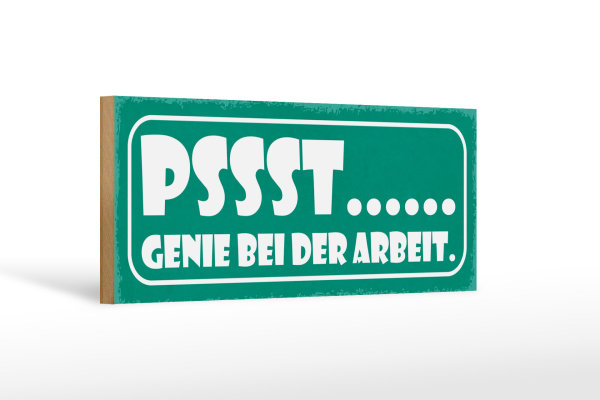 Holzschild Spruch 27x10cm PSSST… Genie bei der Arbeit