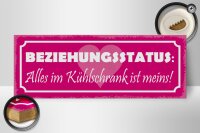 Holzschild Spruch 27x10cm Beziehungsstatus Kühlschrank
