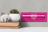 Holzschild Spruch 27x10cm Beziehungsstatus Tisch 1 Person