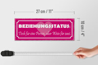 Holzschild Spruch 27x10cm Beziehungsstatus Tisch 1 Person